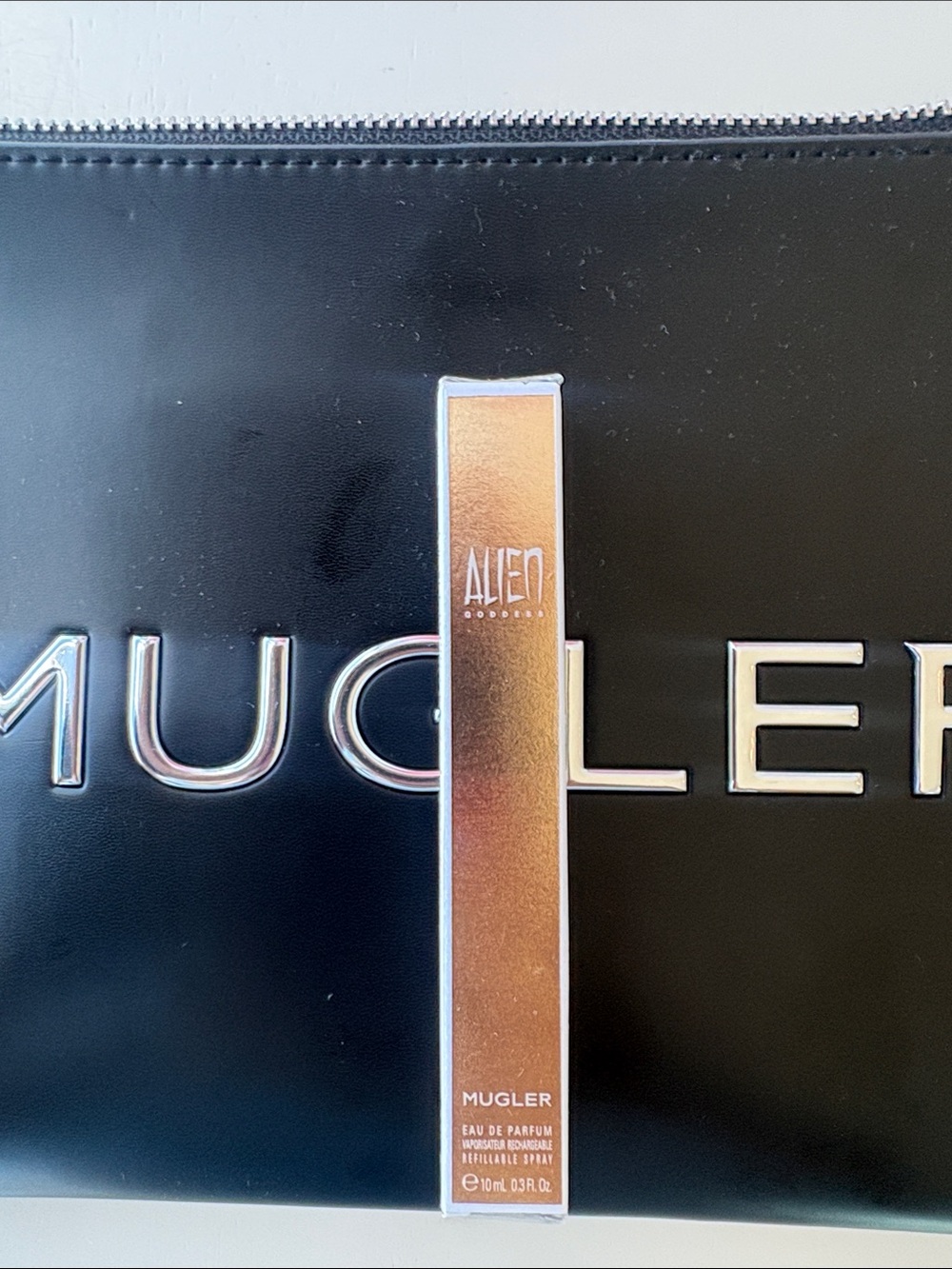 Mugler Alien Perfume and Cosmetic Pouch Black Makeup Bag